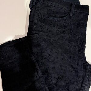 J Brand Black Velvet Textured Pants
